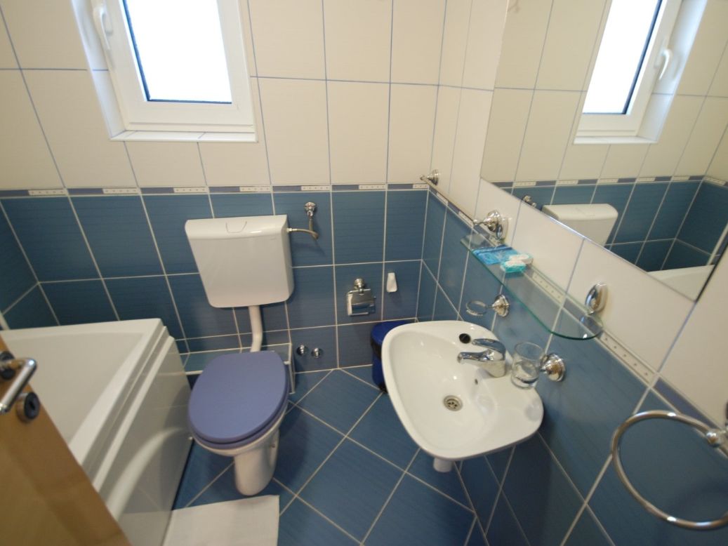 Blue apartment bathroom Montenegro